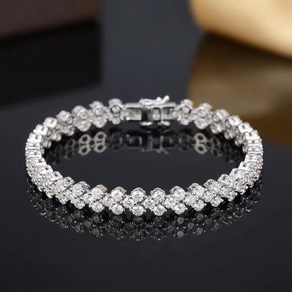 Roman Style Luxury Crystal Bracelet with Full Inlaid Diamond Finish