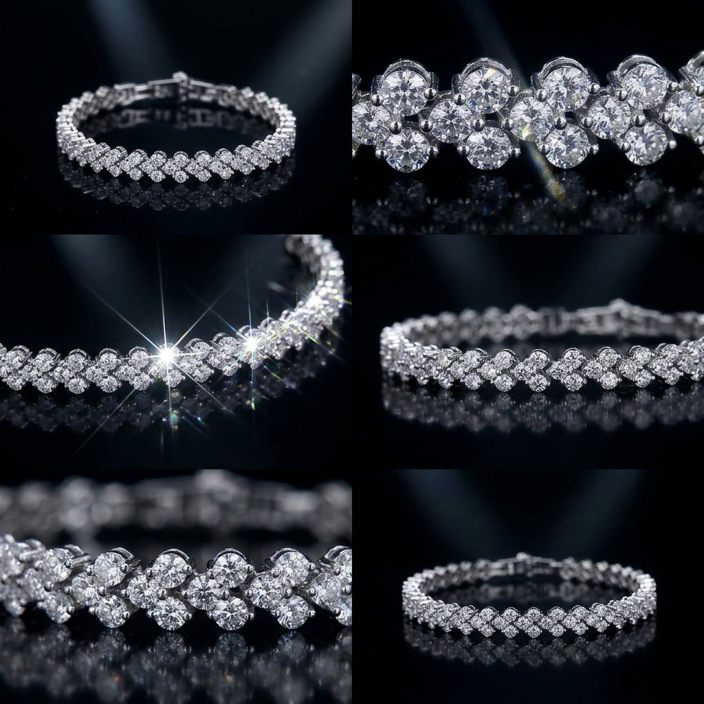Roman Style Luxury Crystal Bracelet with Full Inlaid Diamond Finish