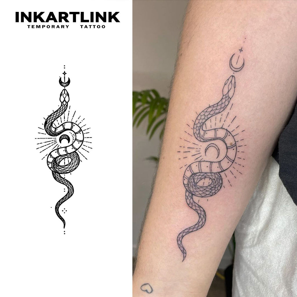 Newest Design Tribal Snake PatternTemporary Waterproof Women and Men Long Lasting Arm Tattoo Sticker