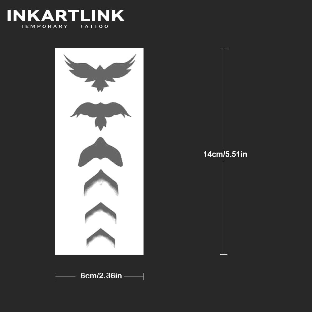 Flying Birds Sequence Semi-permanent Tattoo Sticker Long Lasting 2 Weeks 15 Days Waterproof Body Art for Men Women Arm