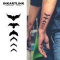 Flying Birds Sequence Semi-permanent Tattoo Sticker Long Lasting 2 Weeks 15 Days Waterproof Body Art for Men Women Arm