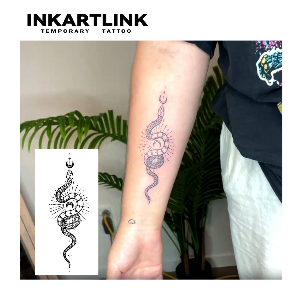 Newest Design Tribal Snake PatternTemporary Waterproof Women and Men Long Lasting Arm Tattoo Sticker